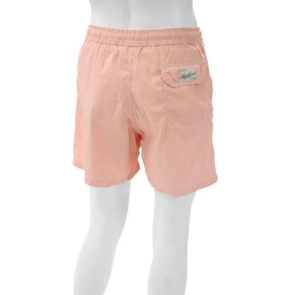 Hartford Mens Orange Striped Polyamide Swim Shorts Beach Size M